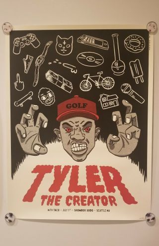 Tyler The Creator Limited Edition Screen Printed Concert Poster Seattle 2015