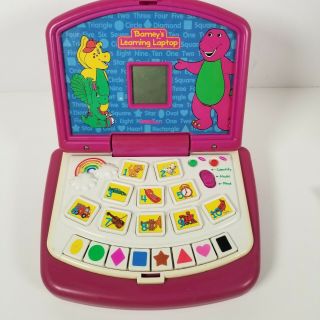 Vintage 1999 Barney’s Learning Laptop Computer Game Toy -