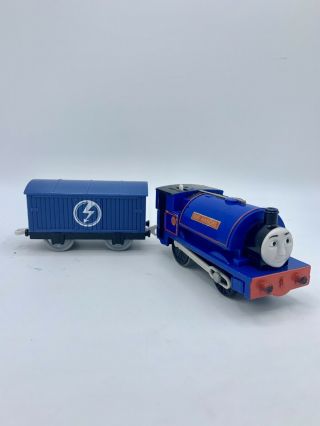 Thomas & Friends Trackmaster Motorized Sir Handel With Blue Boxcar