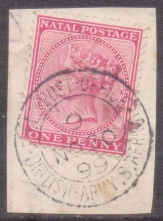 Boer War Postmark " Field Post Office 9 British Army S.  Africa " On Natal Stamp