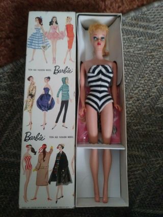 Vintage 850 Barbie Doll Blond Ponytail W/accessories