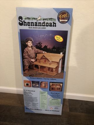 Vtg Dura - Craft Shenandoah Real Wood Log Cabin Kit Dollhouse Sd185