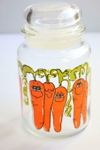 Vintage - Hildi Anchor Hocking Carrot Canister Jar - Cute Fast Ship