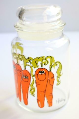 Vintage - Hildi Anchor Hocking Carrot Canister Jar - Cute Fast Ship 3