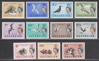 Ascension 1963 Qeii Birds Part Set To £1