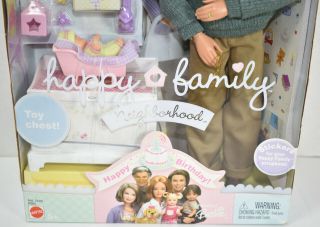 Mattel BARBIE HAPPY FAMILY NEIGHBORHOOD Baby ' s 1st Birthday GRANDPA DOLL NIB 2