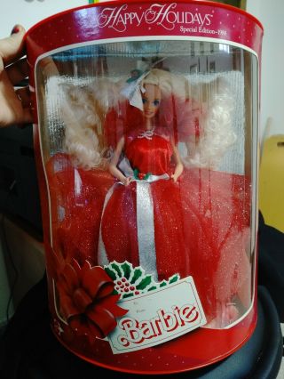1988 Happy Holidays Barbie 1st In A Series