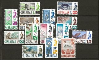 Gibraltar 1960 - 2 Sg160 - 73 Qeii Full Set To £1 (5s - £1 Are Mnh) Cat £80