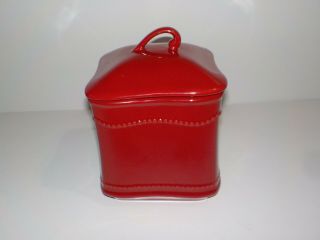 Princess House Pavillion Petite Berry Canister Red 8 1/2 " Tall