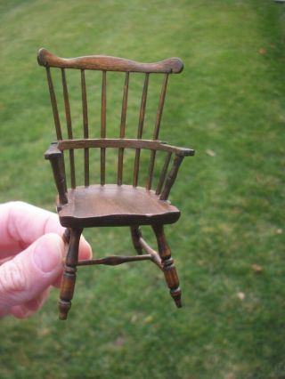 Vintage Artist Made Robert Gray Three Miniature Windsor Chairs Dollhouse Signed 5