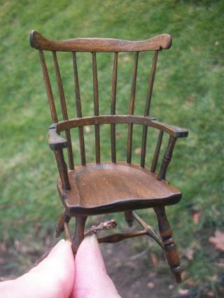 Vintage Artist Made Robert Gray Three Miniature Windsor Chairs Dollhouse Signed 6