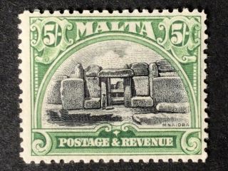 Malta George V 1930 5/ - Black & Green M/mint Sg 208 (ct £55)