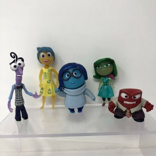 Disney Pixar Inside Out Figures Set Disgust Fear Anger Joy Sadness Cake Toppers