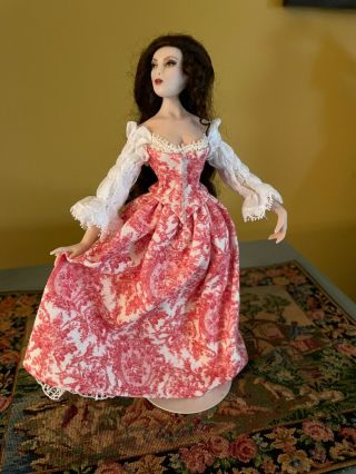 Artisan miniature dollhouse French Georgian peasant lady doll 2