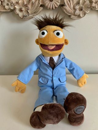 Disney Store Authentic Muppets Most Wanted 18 " Plush Walter In Blue Suit