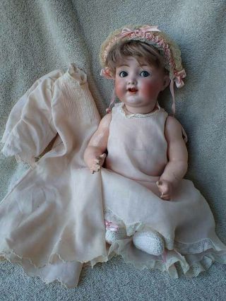 Antique German Simon Halbig 126 Bisque Head Doll 13 1/2 " Flirty Eye Cries Mama