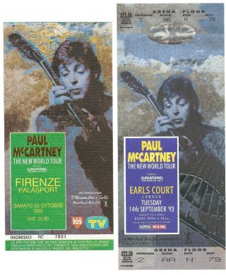 The Beatles Paul Mccartney World Tour Tickets London And Florence