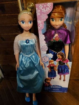 Disney Frozen My Size Dolls Elsa And Anna 38 " Tall Factory New/nib
