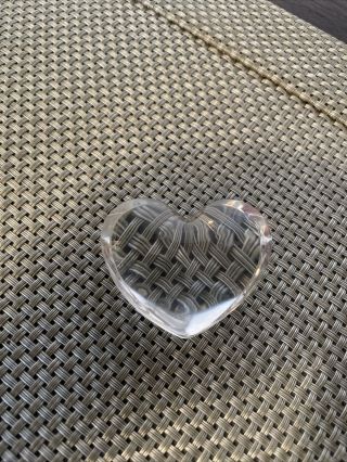 Baccarat Crystal Art Glass Puffed Heart Paperweight