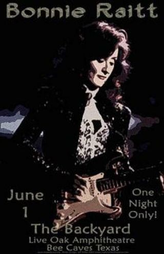 Bonnie Raitt Austin Texas Blues Concert Poster