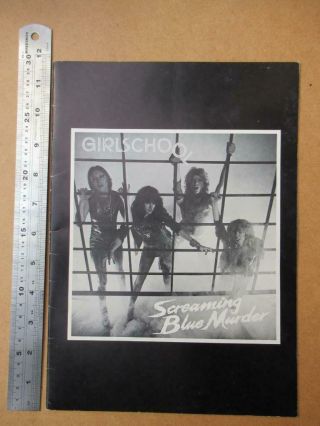 Girlschool Screaming Blue Murder 1982 Programme 18 Page More Images Down Listing