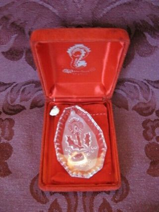 Waterford Crystal Christmas Ornament 1979 Candle & Holly