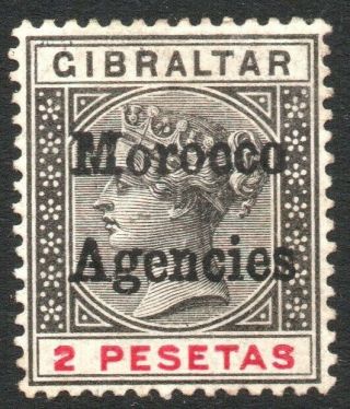 Morocco Agencies - 1898 2p Black & Carmine Sg 8 Mounted V40717