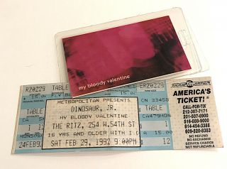 My Bloody Valentine 1992 " Loveless Tour " Laminated Vip Backstage Pass,  Ticket