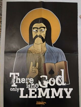 Motorhead Lemmy Kilmister Cartoon Poster Heavy Metal Orgasmatron Overkill