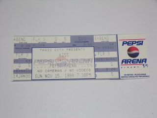 Kiss Band Full Ticket Stub Nov 15 1998 Psycho Circus Concert Tour Albany Ny
