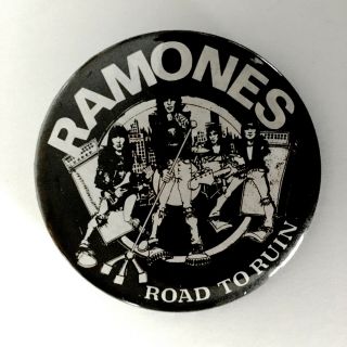 Ramones Road To Ruin 2 - 1/4 " Pinback Badge Lapel Button 1980 