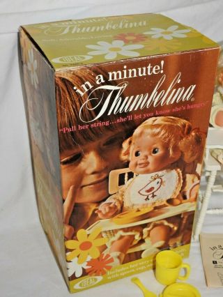 Vintage 1971 Ideal Thumbelina Doll In a Minute w/ Box MIB Complete 2