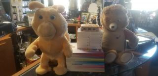 Teddy Ruxpin & Grubby W/cord,  15 Tapes & Books Set,  Paperwork