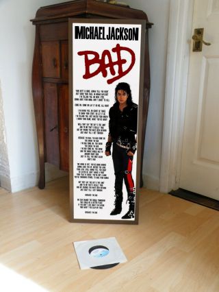 Michael Jackson Bad Promo Poster Lyric Sheet,  Thriller,  Billie,  Beat It,  Criminal