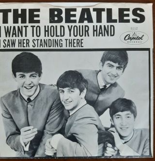 Beatles 45 Ex,  West Coast Rare Picture " I Want To Hold Your Hand " Vinyl Ex