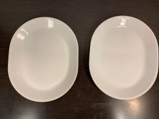 2 - Corning Corelle Winter Frost White 12 " Oval Tray Plate Serving Platter