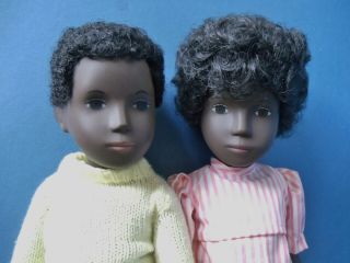 Vintage 1970s SASHA Dolls CALEB and CORA Black African - American England 2