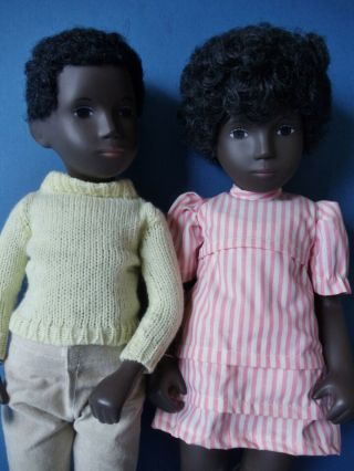 Vintage 1970s SASHA Dolls CALEB and CORA Black African - American England 3