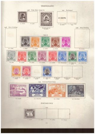 Malaya - Trengganu - King George Vi Stamps From Sg Printed Album