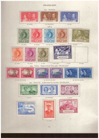 Swaziland - King George Vi Stamps From Sg Printed Album
