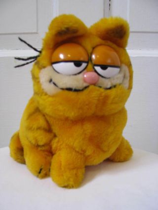 8 " Vtg 1981 Dakin Garfield Plush Fat Cat Sitting Ground Nuts W Tags