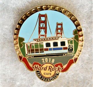 Hard Rock Cafe San Francisco Trolley Car With Golen Gate Bridge Pin 98294