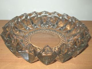 Kig Indonesia Diamond Cut Crystal Ash Tray Candy Dish Bowl - Heavy Vintage