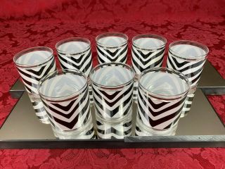 8 Vintage Mcm Barware Old Fashioned Cocktail Glasses Zebra West Virginia Glass