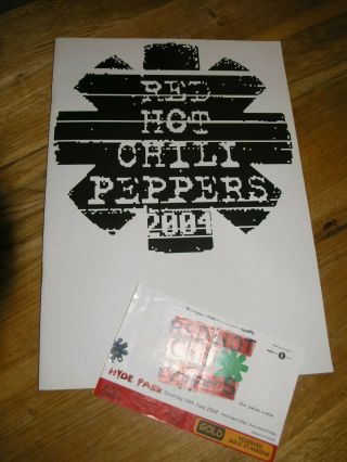 Red Hot Chili Peppers Programme 2004 Tour Book Plus Ticket