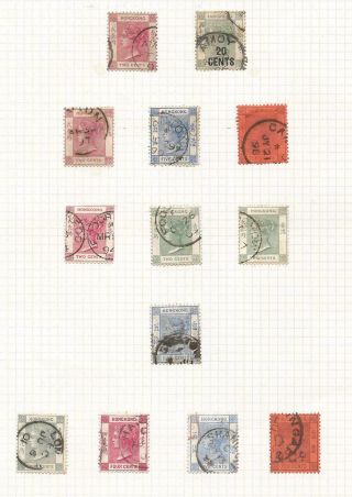 Hong Kong Qv Treaty Port Postmarks Amoy Canton Foochow Shanghai On An Album Page