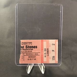 Rolling Stones Richfield Coliseum Ohio Concert Ticket Stub Vintage November 1981