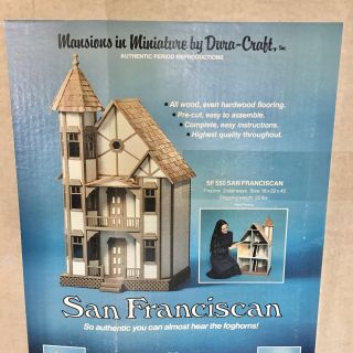 Vintage 1994 Dura - Craft Solid Wood San Franciscan Dollhouse Kit New/open Box