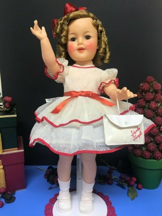 Tagged 19 " Ideal Shirley Temple Doll In Stand Up & Cheer Party Dress