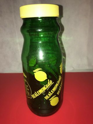 Vintage Anchor Hocking Lemonade Brand Jar Green Glass Bottle 3 Cup Measurement
